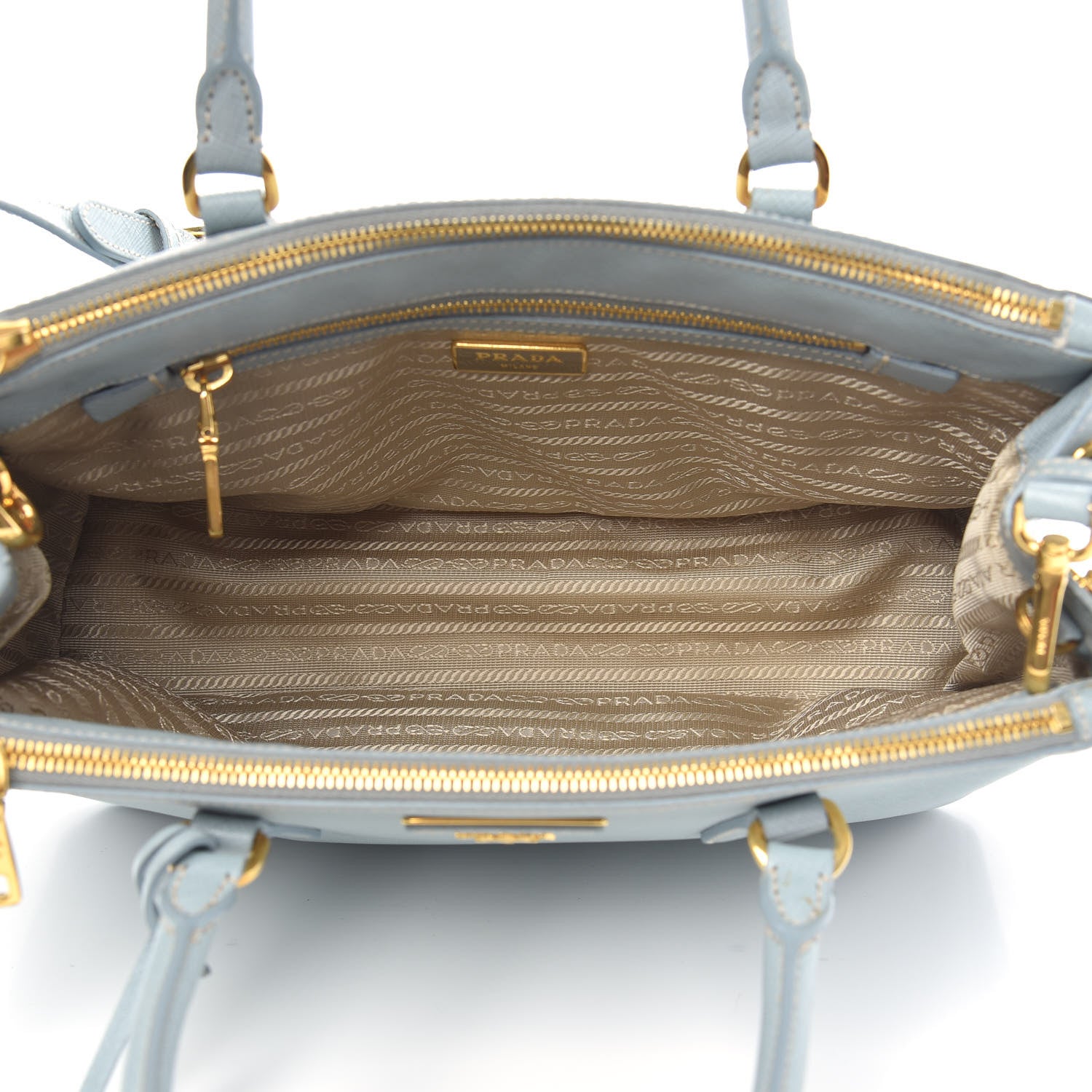 Prada Saffiano Small Galleria Double Zip Tote Lago 5 of 14