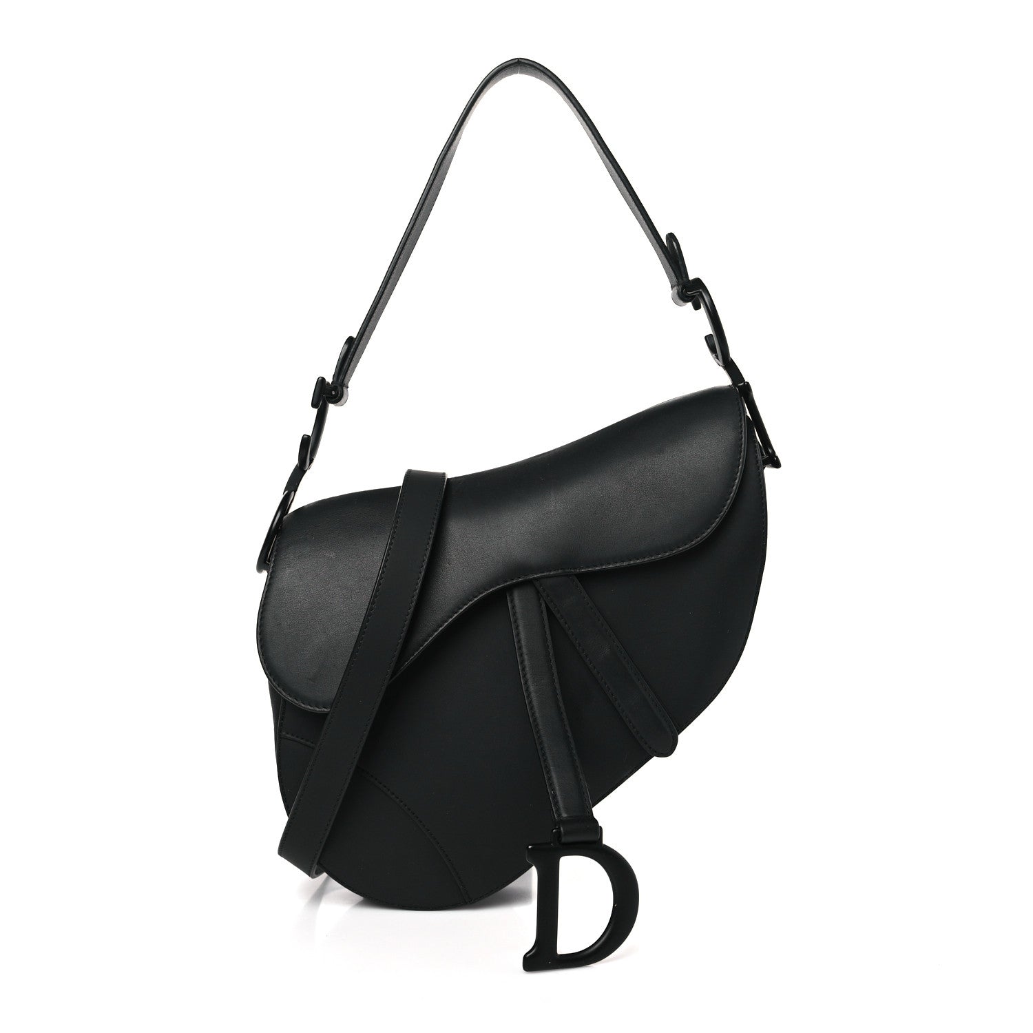 Christian Dior Ultra Matte Calfskin Saddle Bag With Strap Black 1 of 8