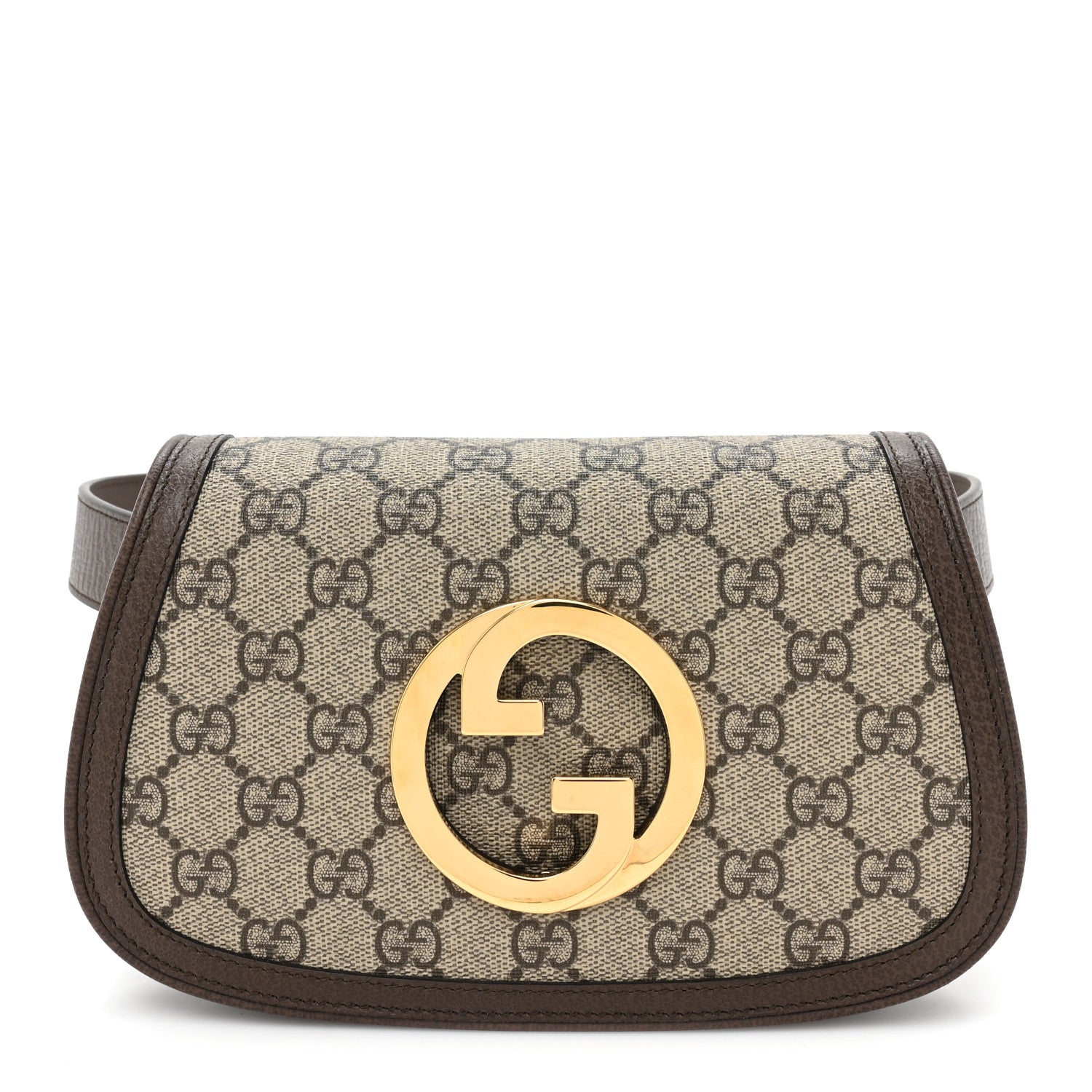 Gucci GG Supreme Monogram Textured Dollar Calfskin Blondie Belt Bag 85 34 Beige Ebony New Acero 1 of 11
