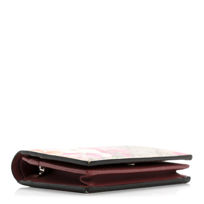 Gucci GG Supreme Monogram Blooms Card Case Wallet Beige Multicolor Dry Rose 4 of 13