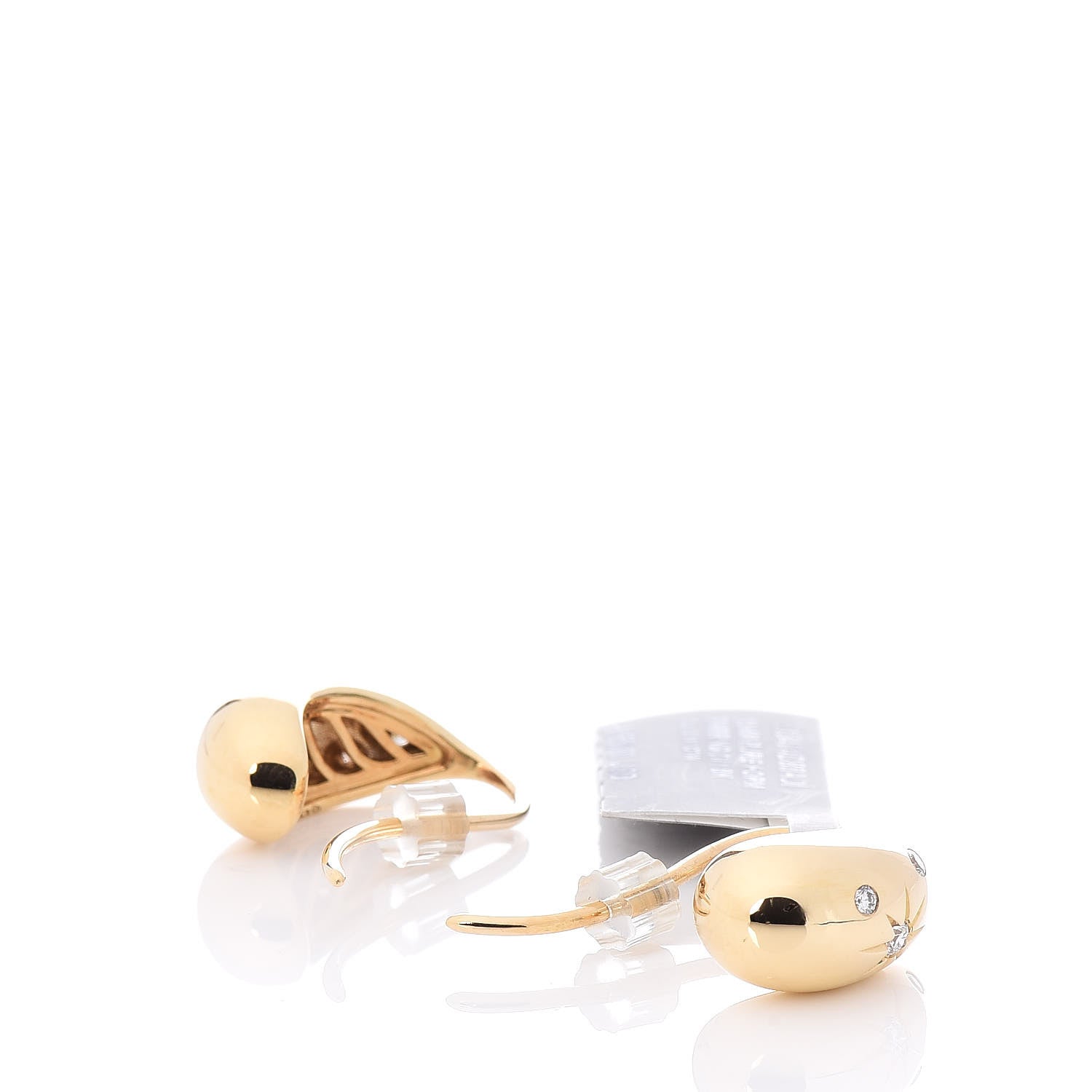 David Yurman 18K Yellow Gold Diamond Pure Form Pod Earrings 3 of 4