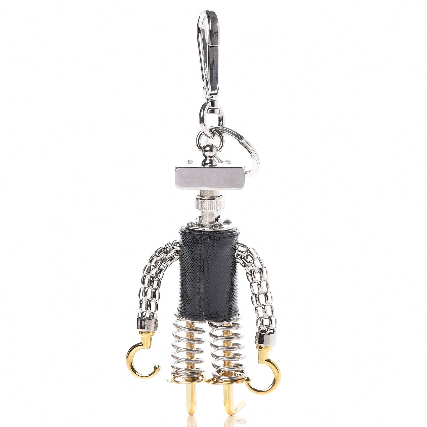 Saffiano Robot Edward Hook Trick Keychain