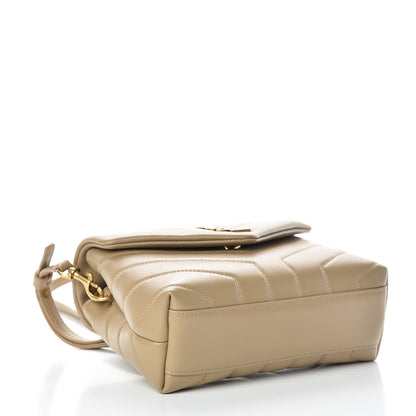Saint Laurent Calfskin Y Quilted Monogram Toy Loulou Crossbody Bag Latte 4 of 11