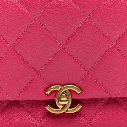 Chanel Shiny Caviar Quilted Small Chain Melody Flap Dark Pink 8 of 11