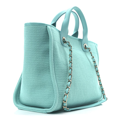 Chanel Mixed Fibers Small Deauville Tote Turquoise 4 of 12