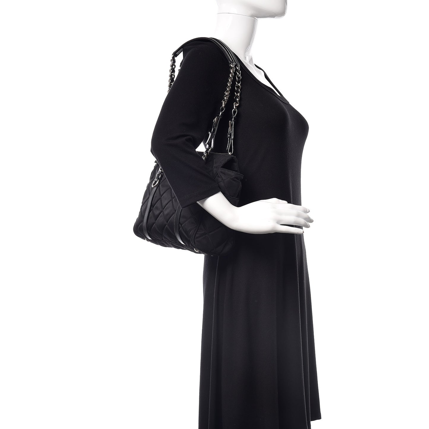 Tessuto Nylon Quilted Small Tote Black