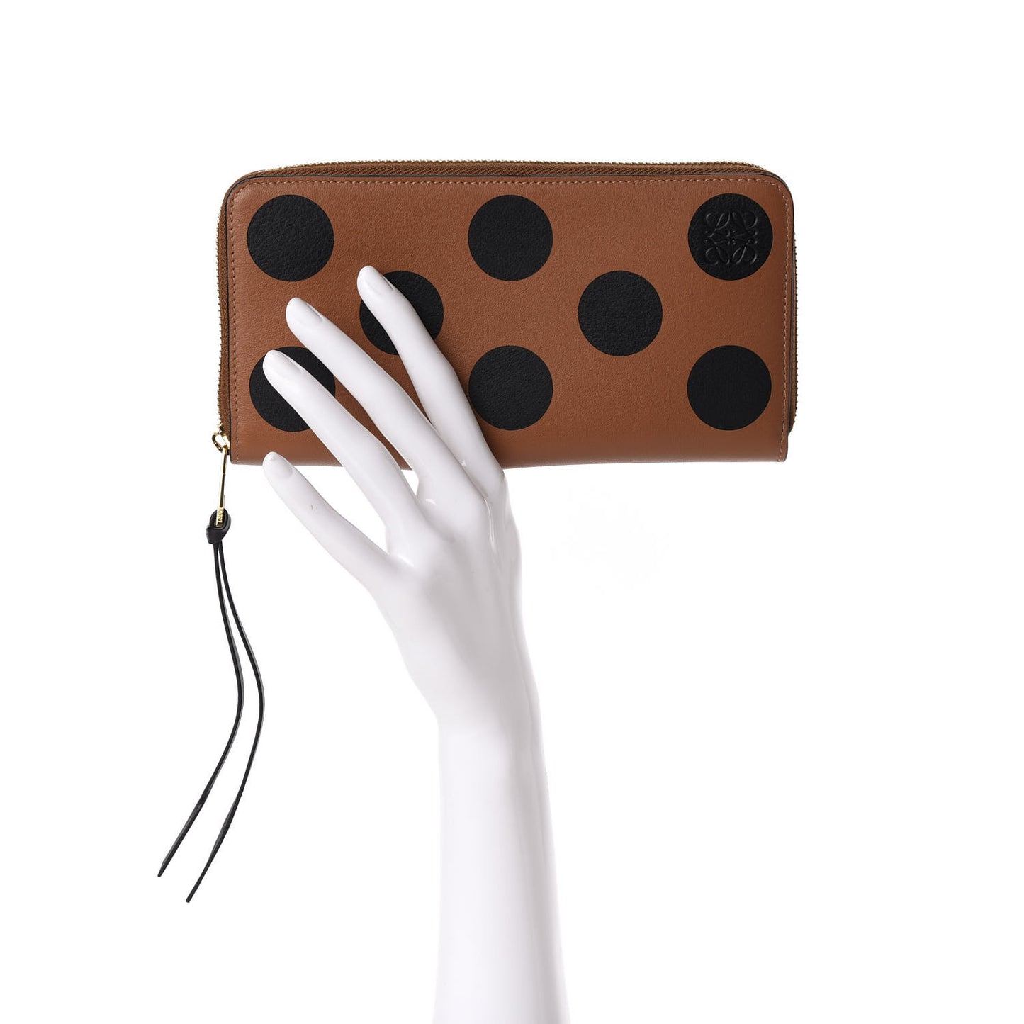 Calfskin Polka Dot Zip Around Wallet Multicolor
