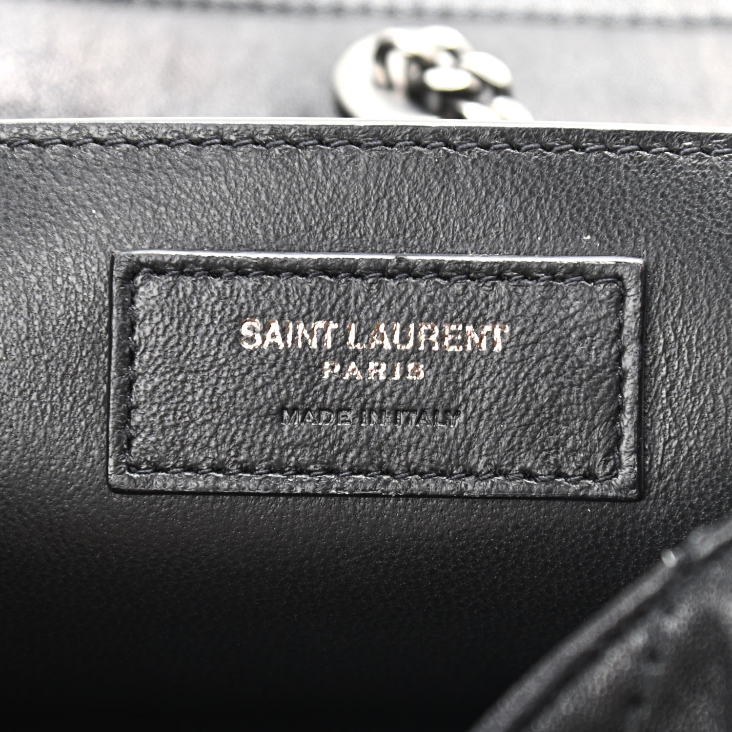Saint Laurent Vintage Lambskin Chevron Monogram Small Nolita Black 6 of 10