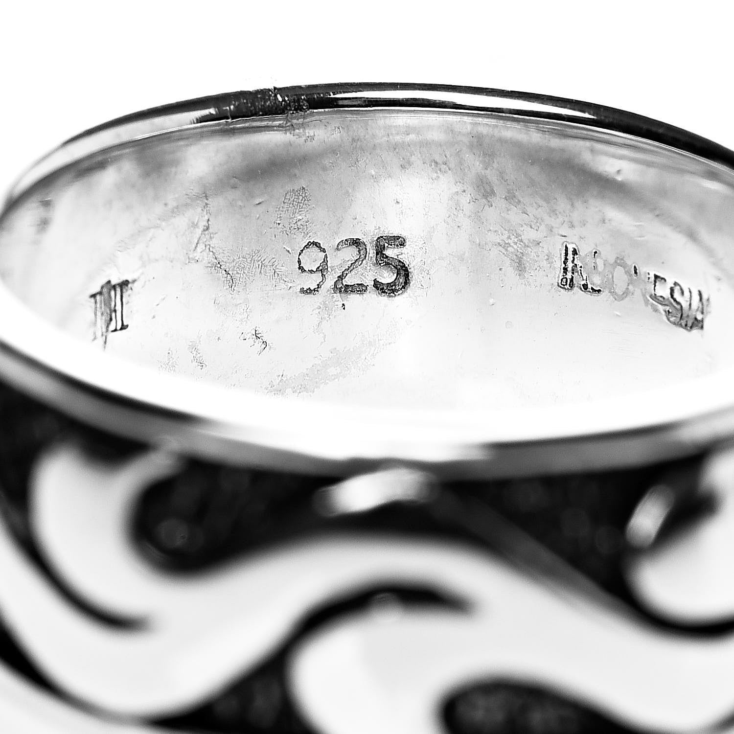 John Hardy Sterling Silver Dayak Band Ring 52 6 4 of 5