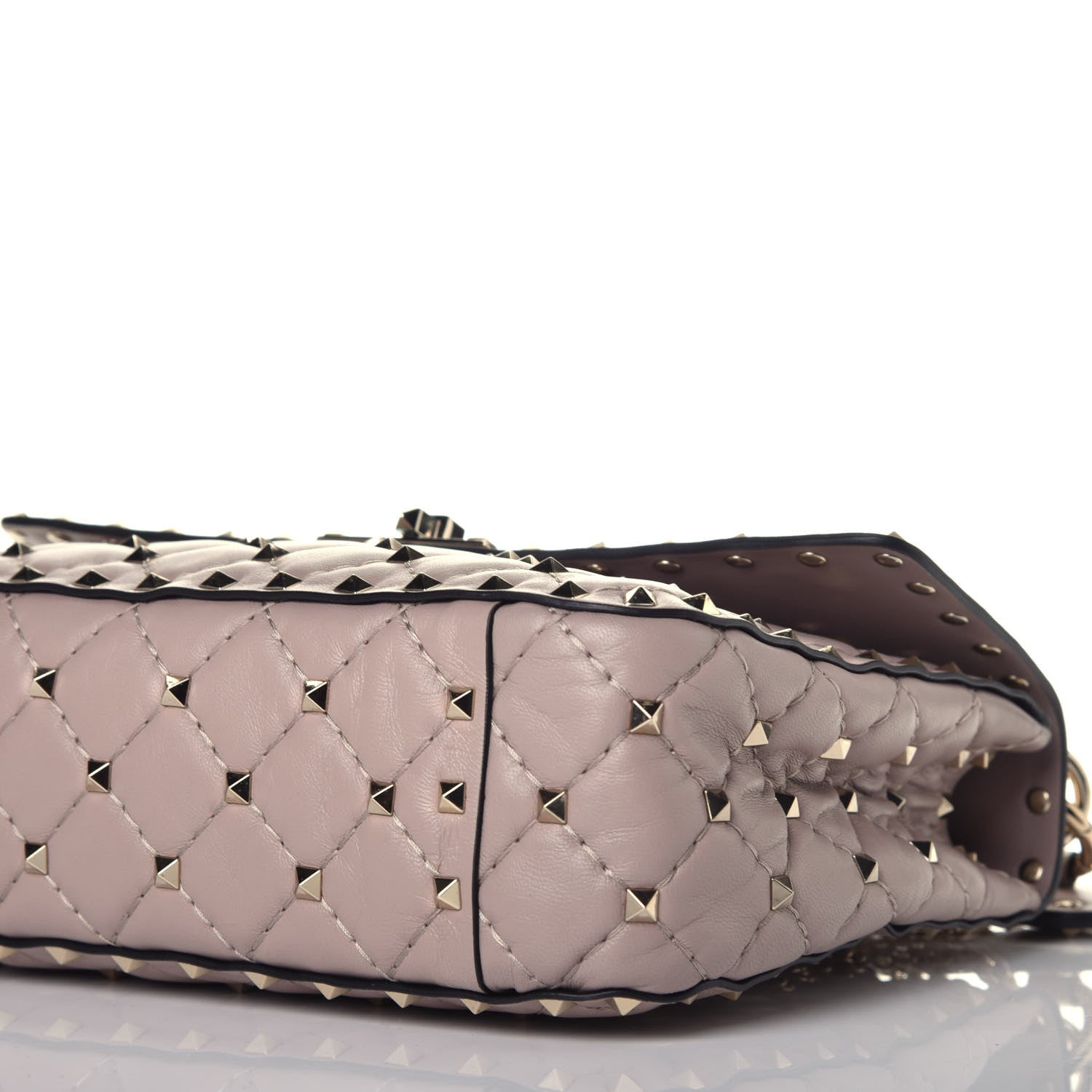 Valentino Garavani Lambskin Medium Rockstud Spike Shoulder Bag Poudre 7 of 8