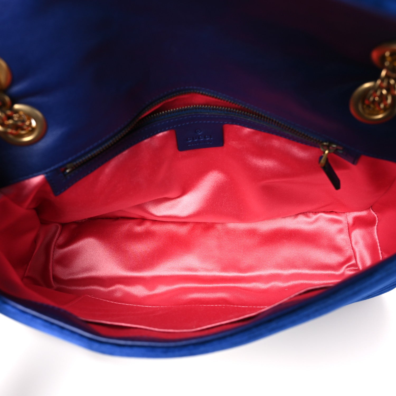 Gucci Velvet Matelasse Medium GG Marmont Shoulder Bag Cobalt Blue 5 of 10