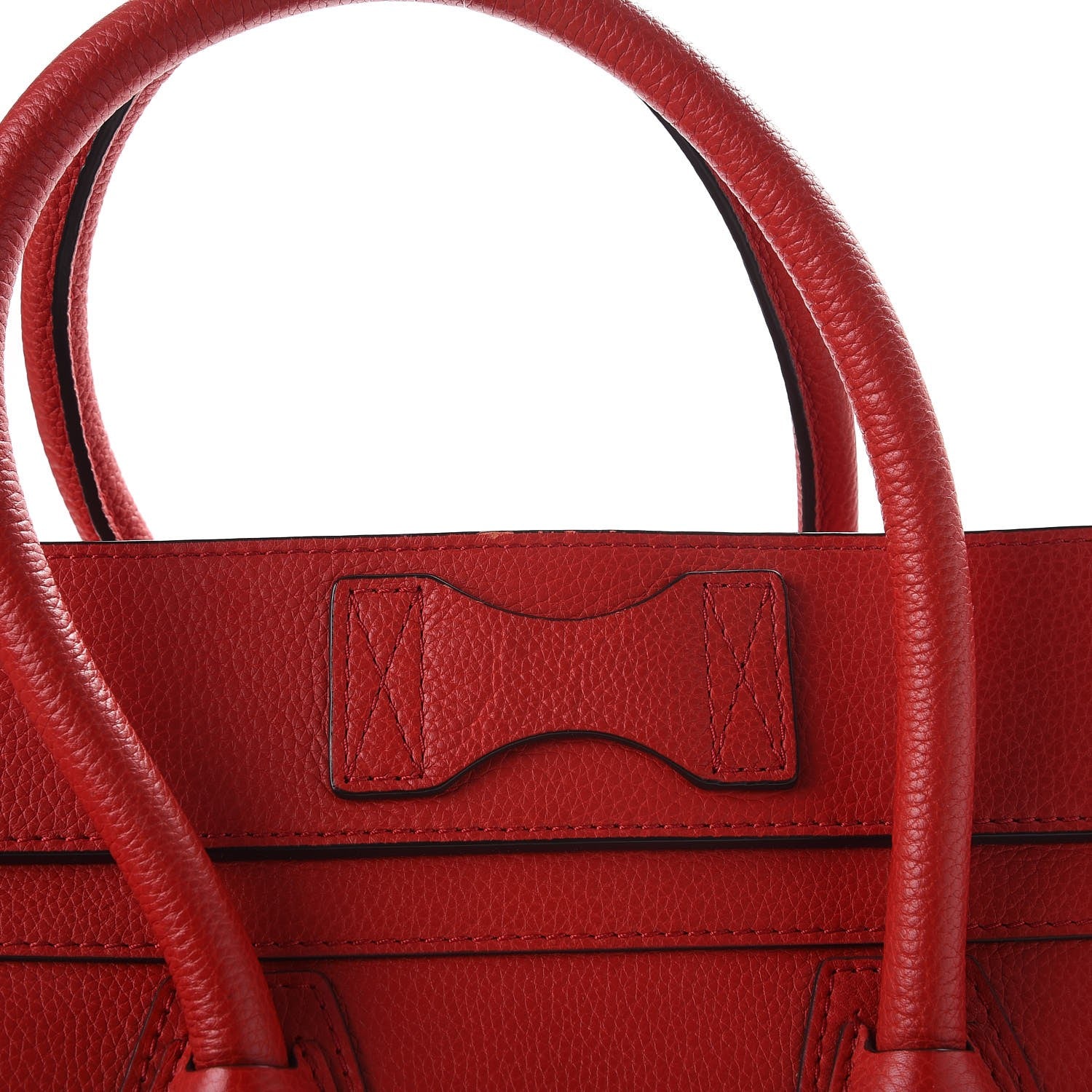 Celine Drummed Calfskin Mini Luggage Coquelicot 13 of 19