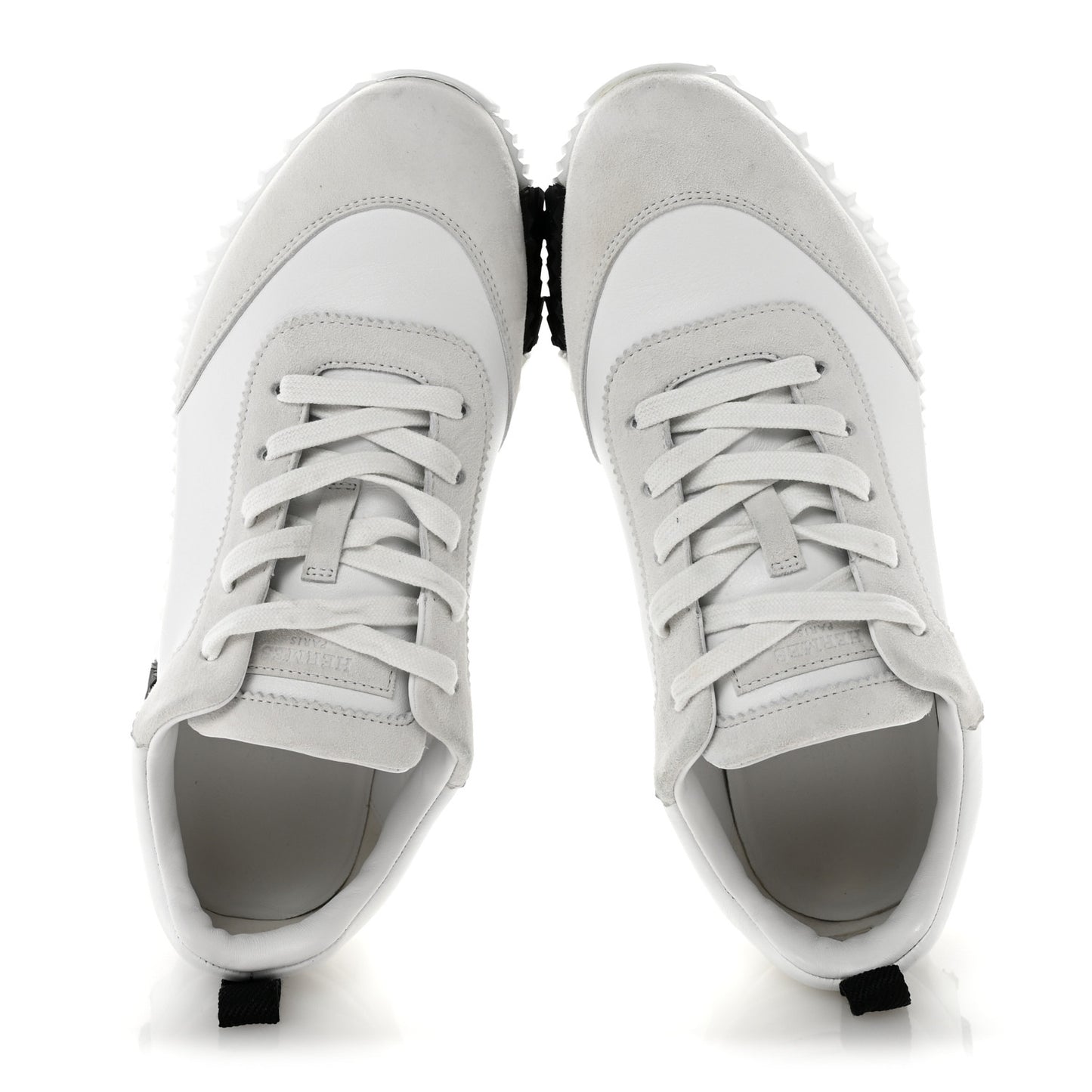 Calfskin Suede Goatskin Bouncing Sneakers 39 White