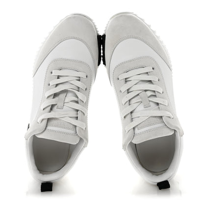 Hermes Calfskin Suede Goatskin Bouncing Sneakers 39 White 2 of 10