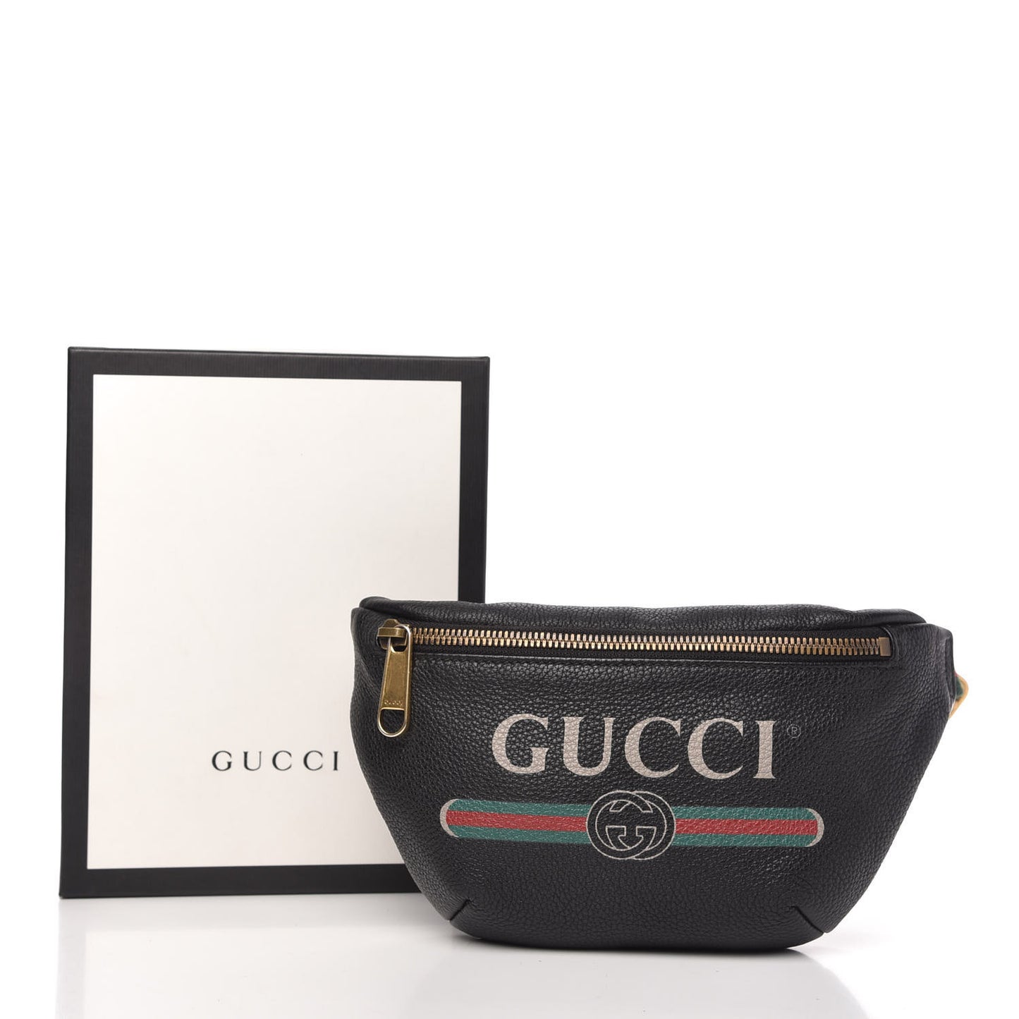 Grained Calfskin Small Logo Belt Bag Black