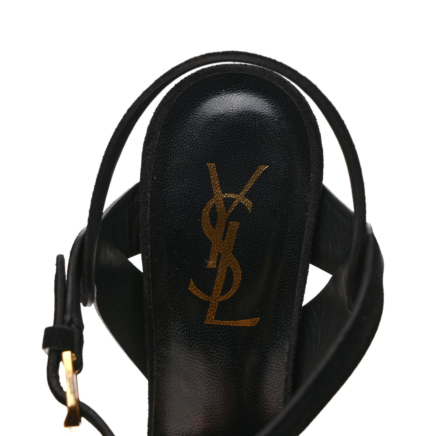 Saint Laurent Suede Tribute 75 Platform Sandals 37 Black 7 of 9