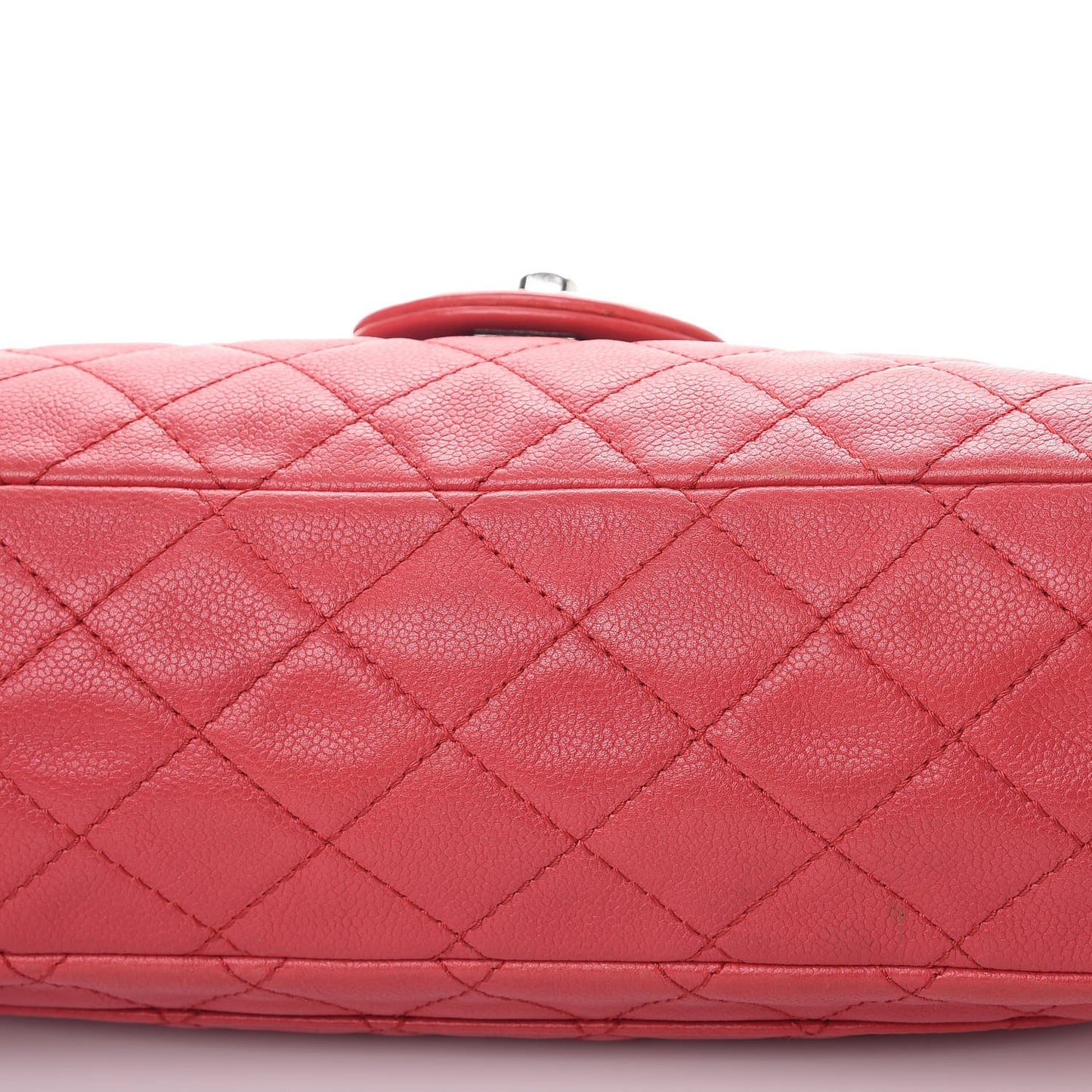 Washed Caviar Quilted Maxi Single Flap Fuchsia