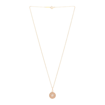 Tiffany 18K Rose Gold Diamond 1837 Circle Charm Pendant Necklace 3 of 6