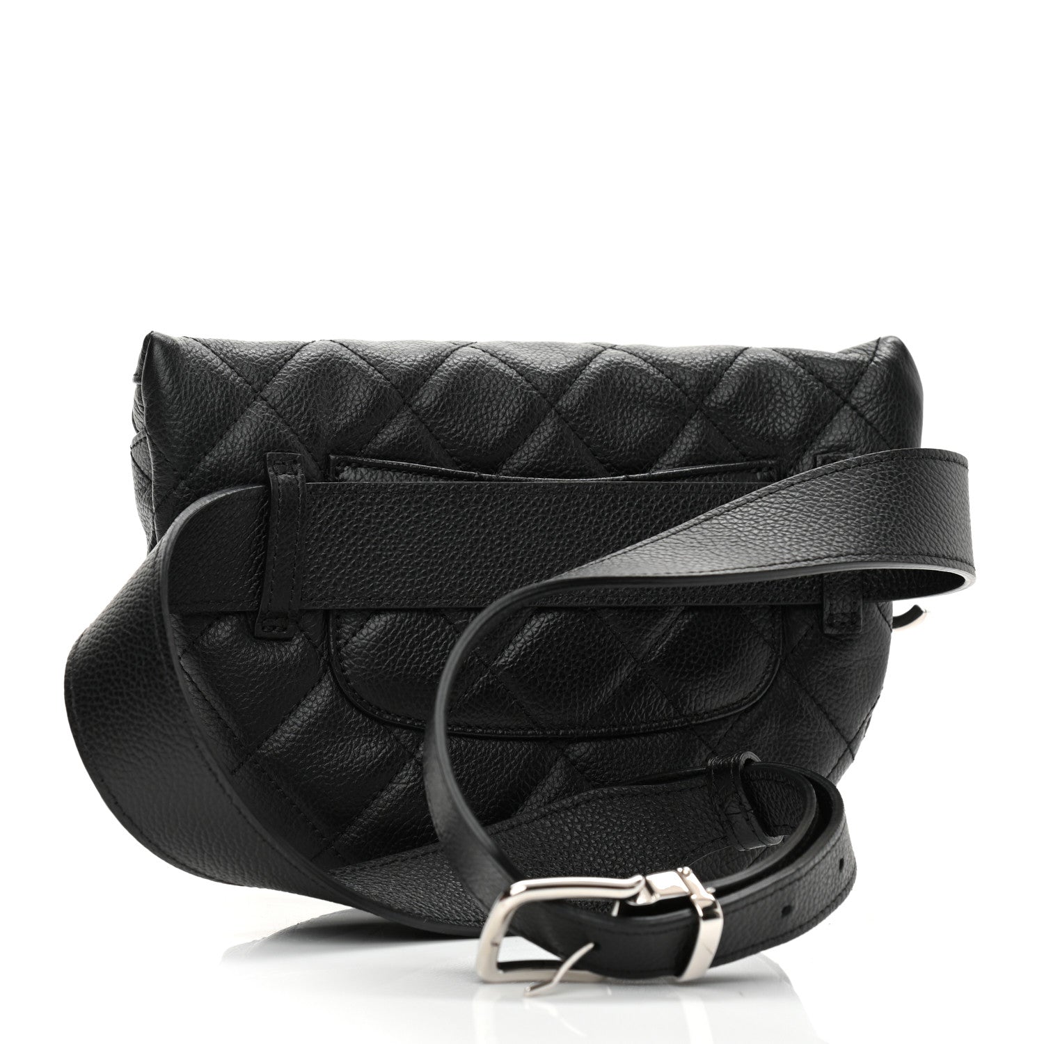Chanel Grained Calfskin Quilted Waist Belt Bag Black 3 of 8