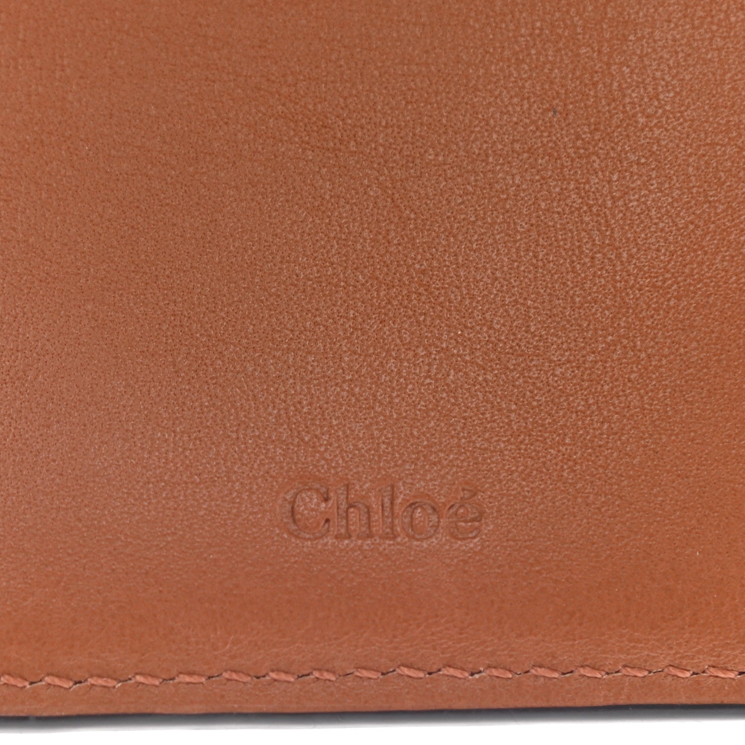 Chloe Calfskin Alphabet Compact Wallet Caramel 7 of 9