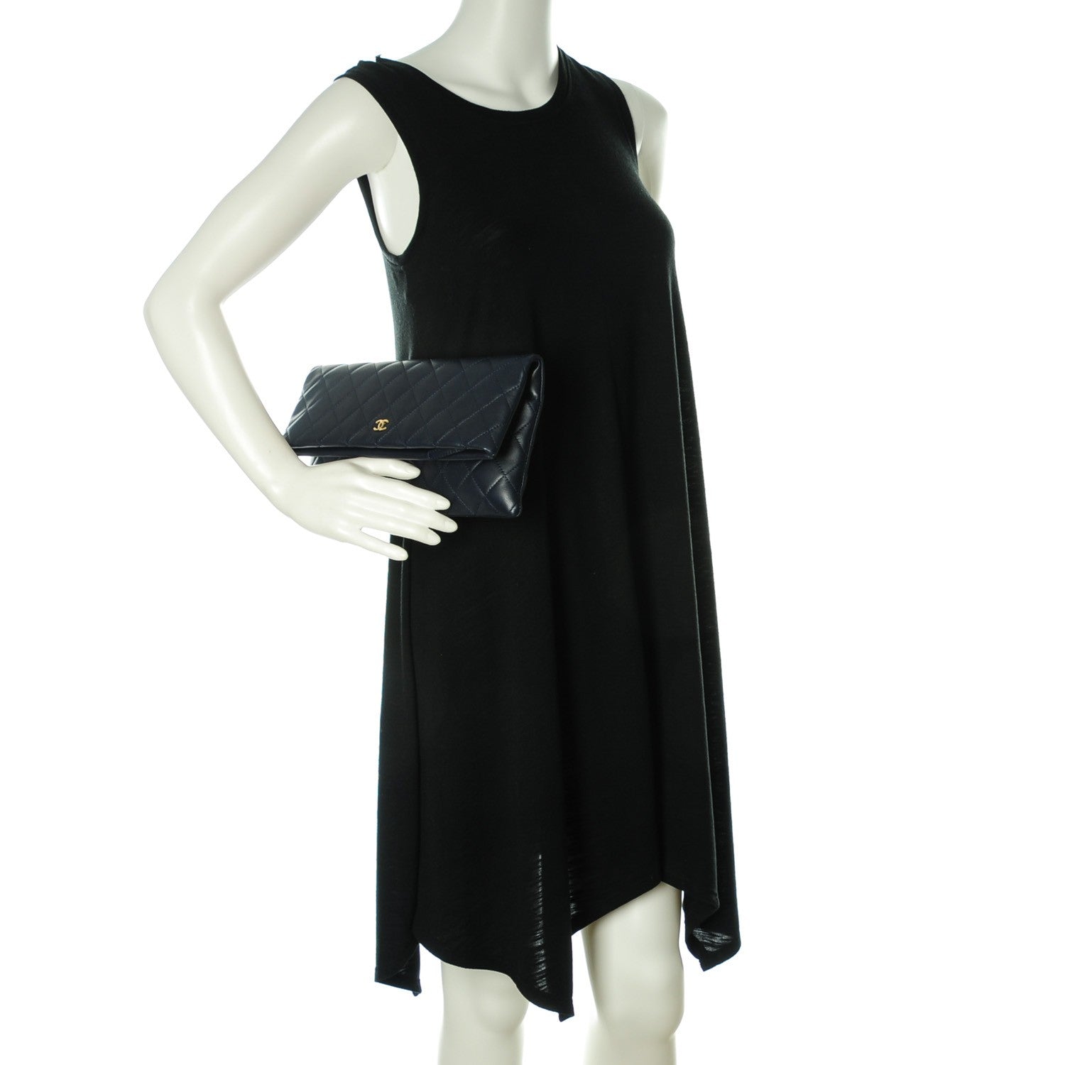 Chanel Lambskin Quilted CC Beauty Clutch Navy 2 of 7