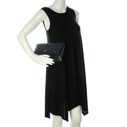 Chanel Lambskin Quilted CC Beauty Clutch Navy 2 of 7