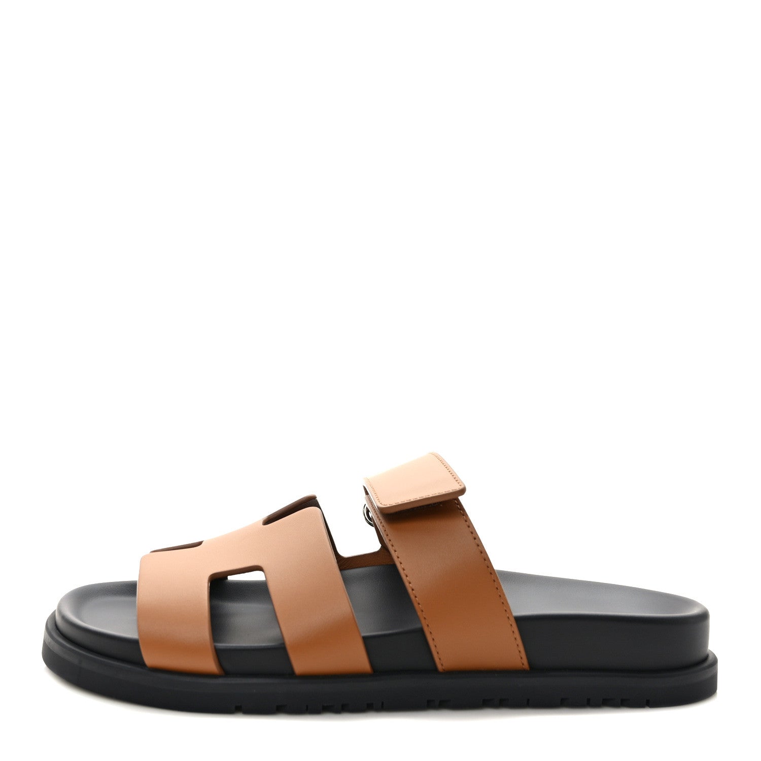 Hermes Calfskin Womens Chypre Sandals 36.5 Naturel 1 of 9