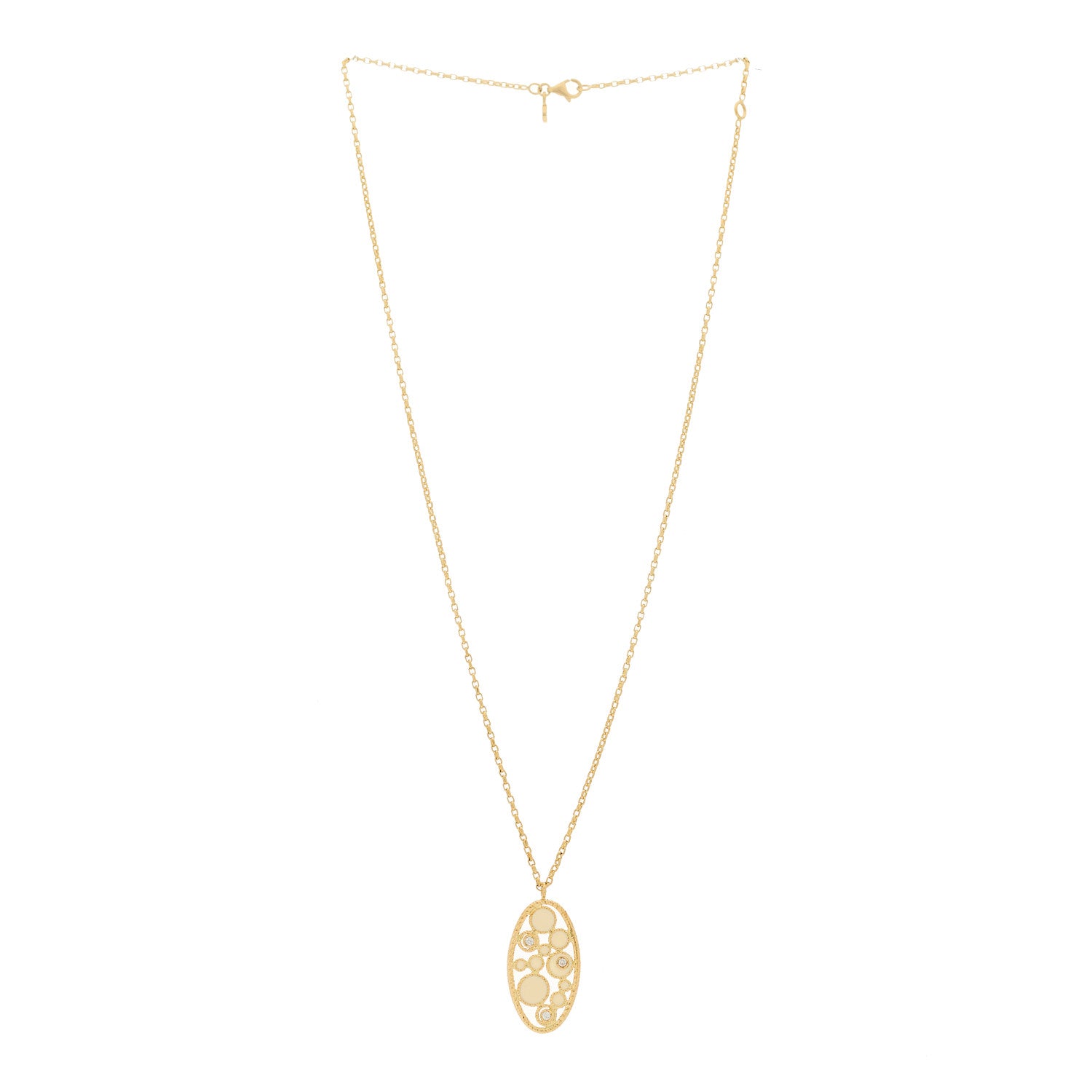 Roberto Coin 18K Yellow Gold Diamond Enamel Bollicine Pendant Necklace White 3 of 7