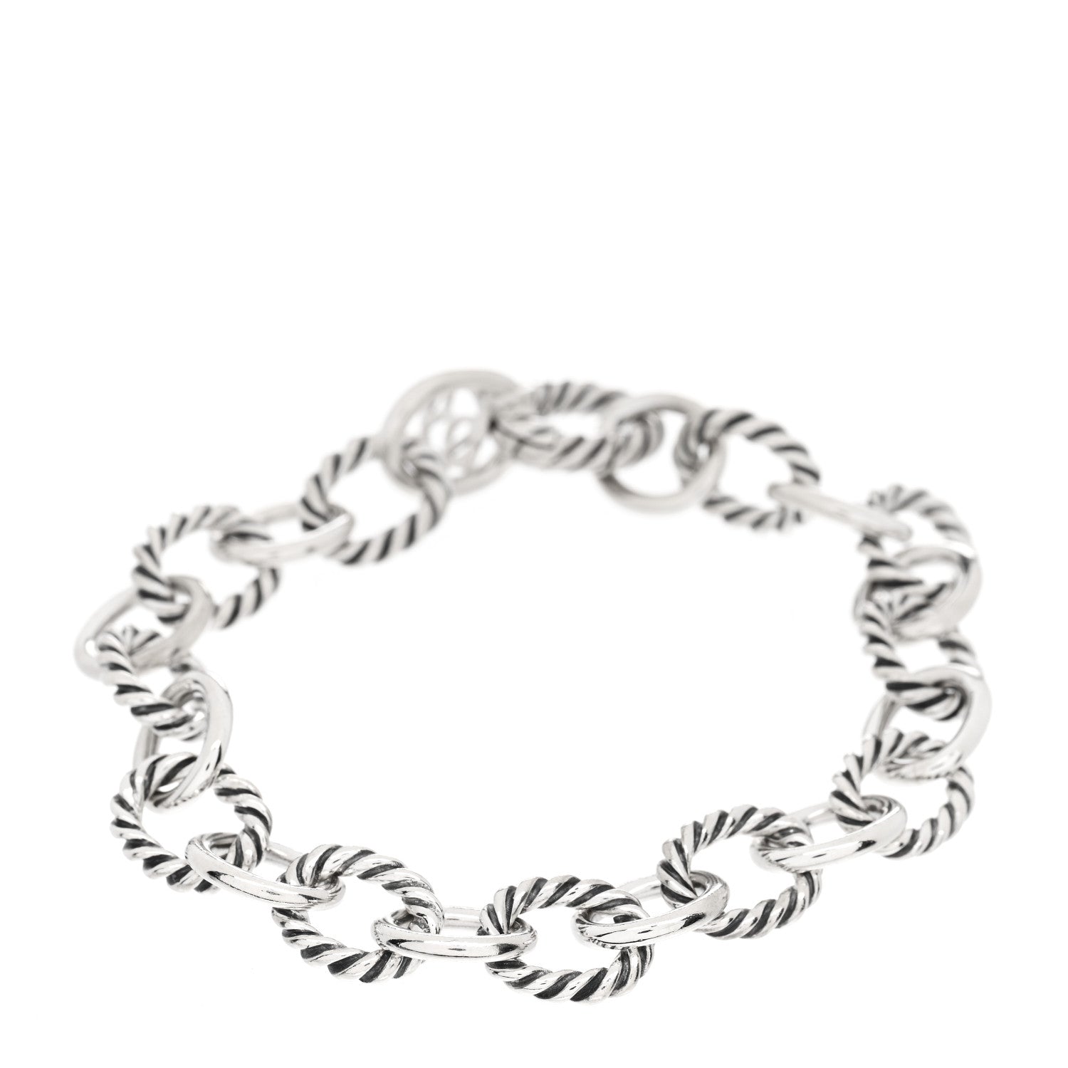 David Yurman Sterling Silver 10mm Medium Oval Link Bracelet 1 of 3