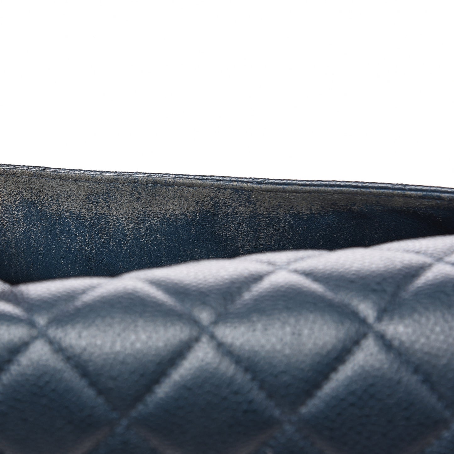 Caviar Quilted Jumbo Double Flap Dark Blue