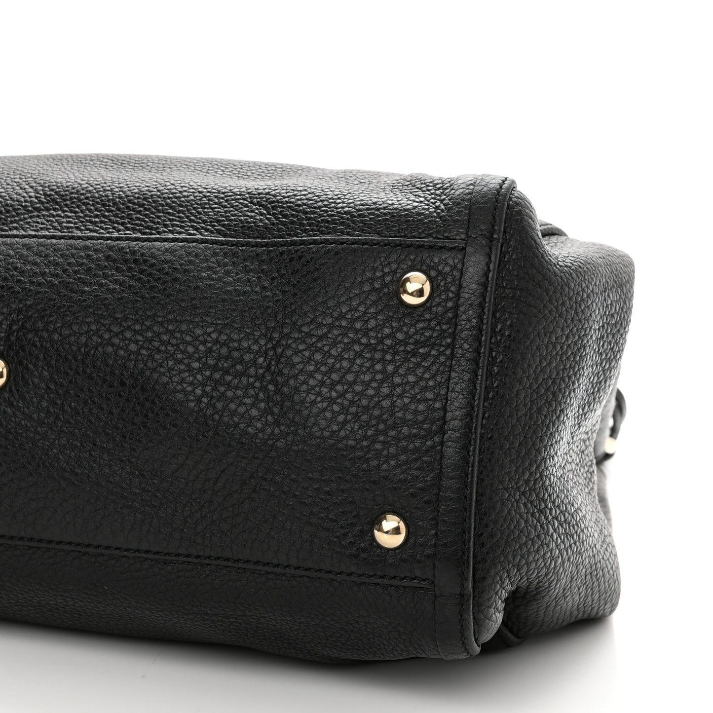 Pebbled Calfskin Medium Soho Shoulder Bag Black