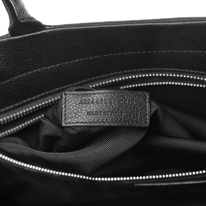 Saint Laurent Grained Calfskin Suede Medium Cabas Rive Gauche Black 8 of 8