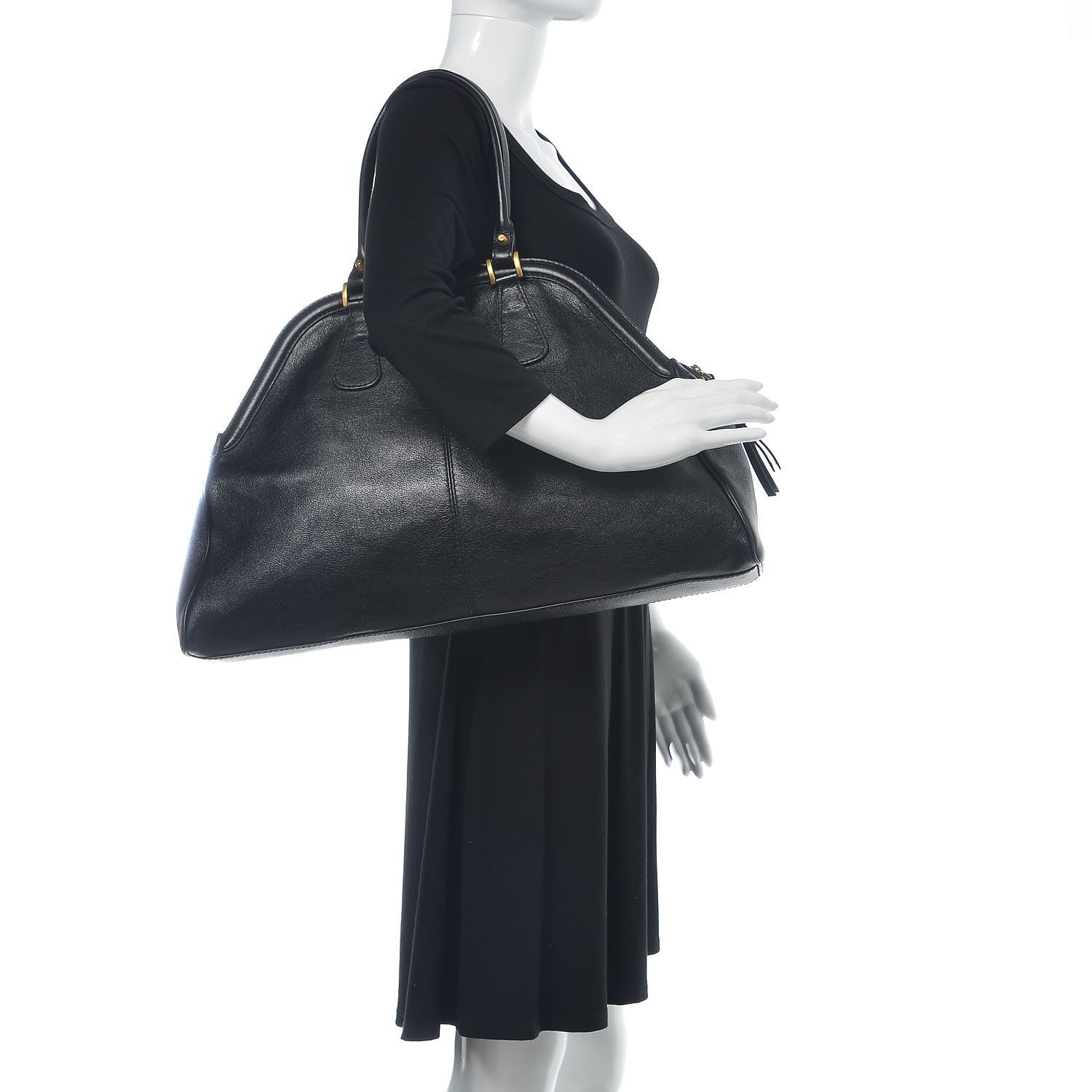 Gucci Calfskin Large Re(Belle) Top Handle Bag Black 2 of 14