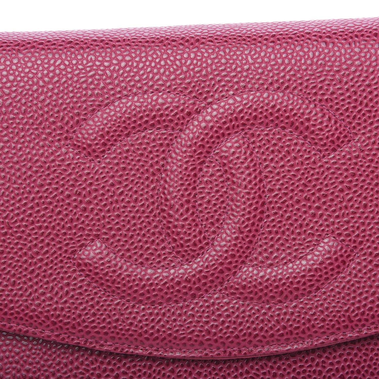 Chanel Caviar Timeless CC Wallet On Chain WOC Dark Fuchsia 11 of 12