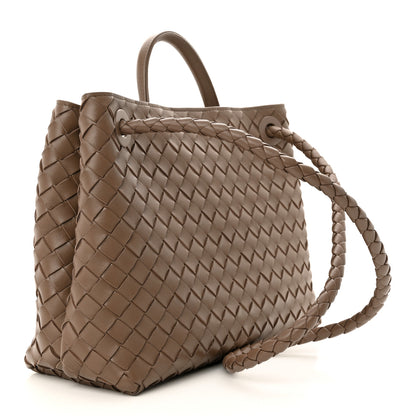 Bottega Veneta Nappa Intrecciato Medium Andiamo Shoulder Bag Taupe Grey 3 of 10