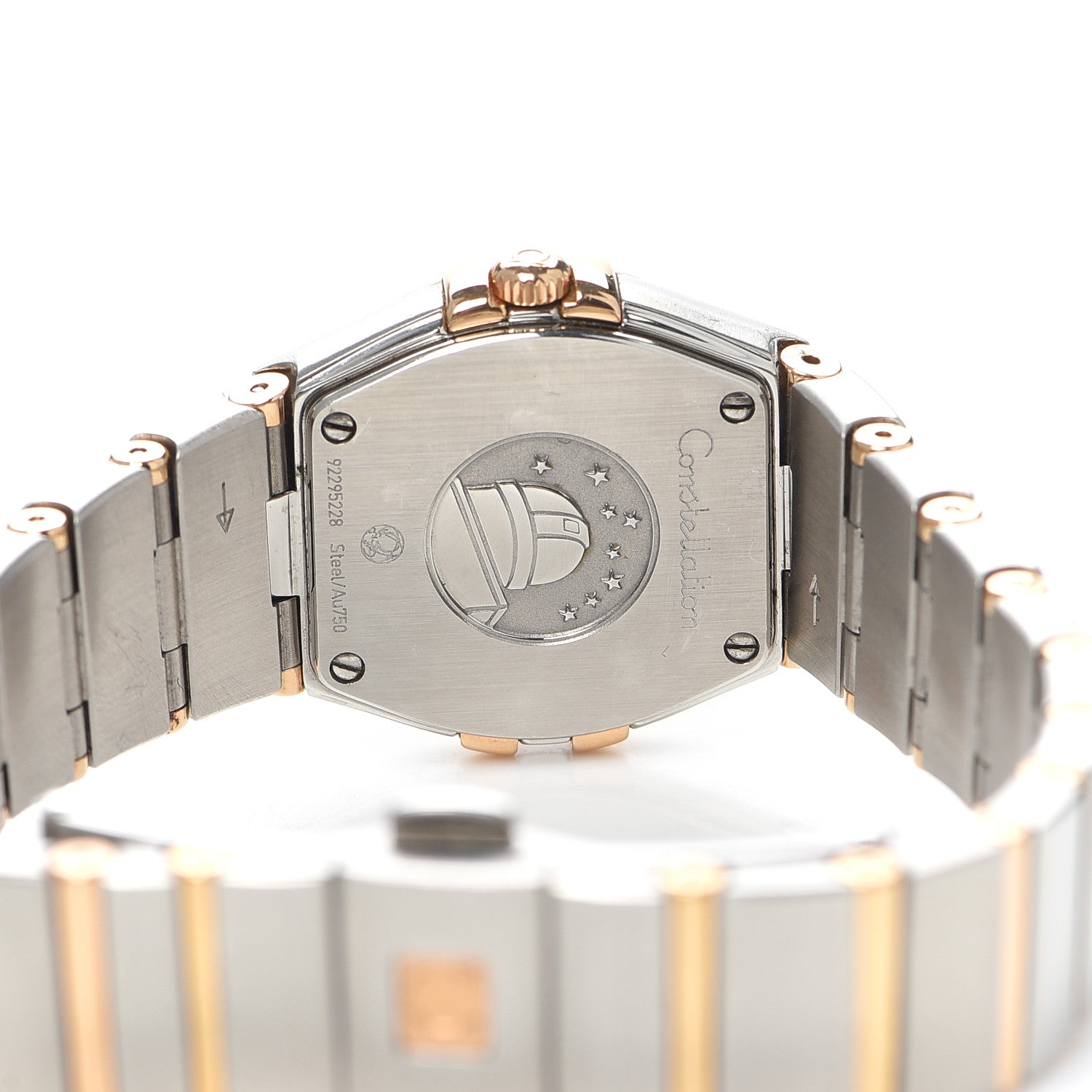 Omega Stainless Steel 18K Yellow Gold Diamond Mother of Pearl 25mm Constellation Manhattan Quartz Watch 131.20.25.60.55.002 4 of 5