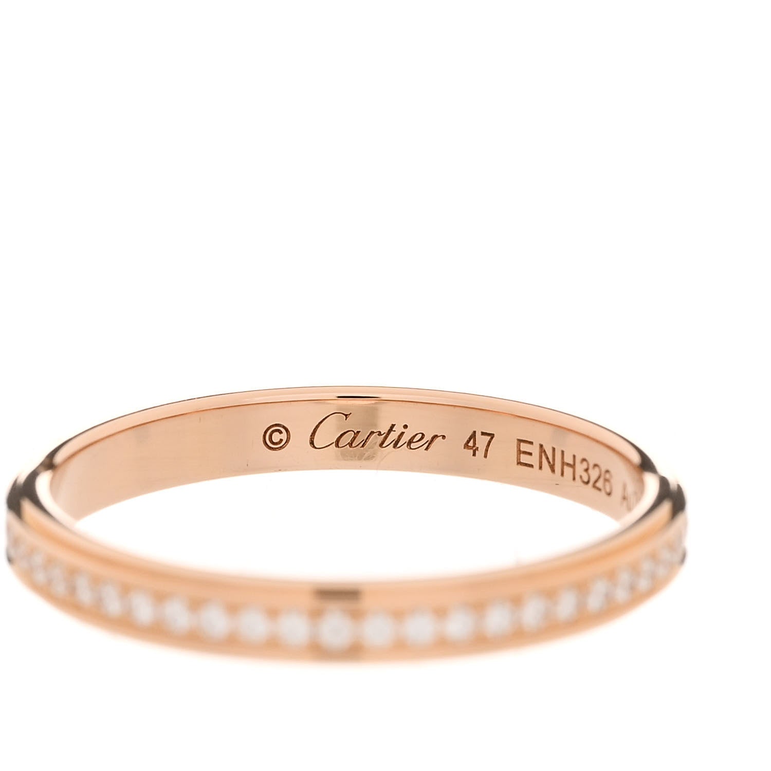Cartier 18K Pink Gold Diamond 2.3mm D'Amour Wedding Band Ring 47 4 4 of 5