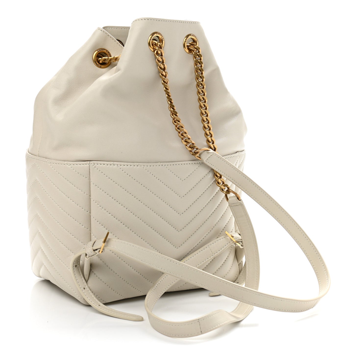 Lambskin Matelasse Monogram Joe Backpack Cream