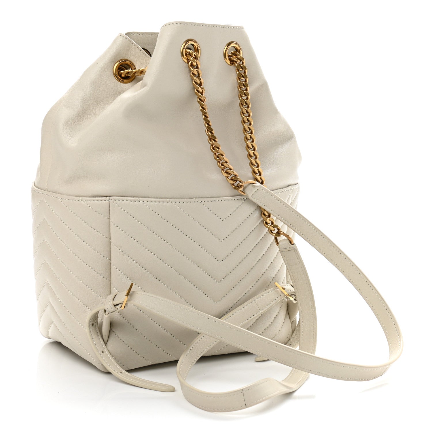 Saint Laurent Lambskin Matelasse Monogram Joe Backpack Cream 3 of 10