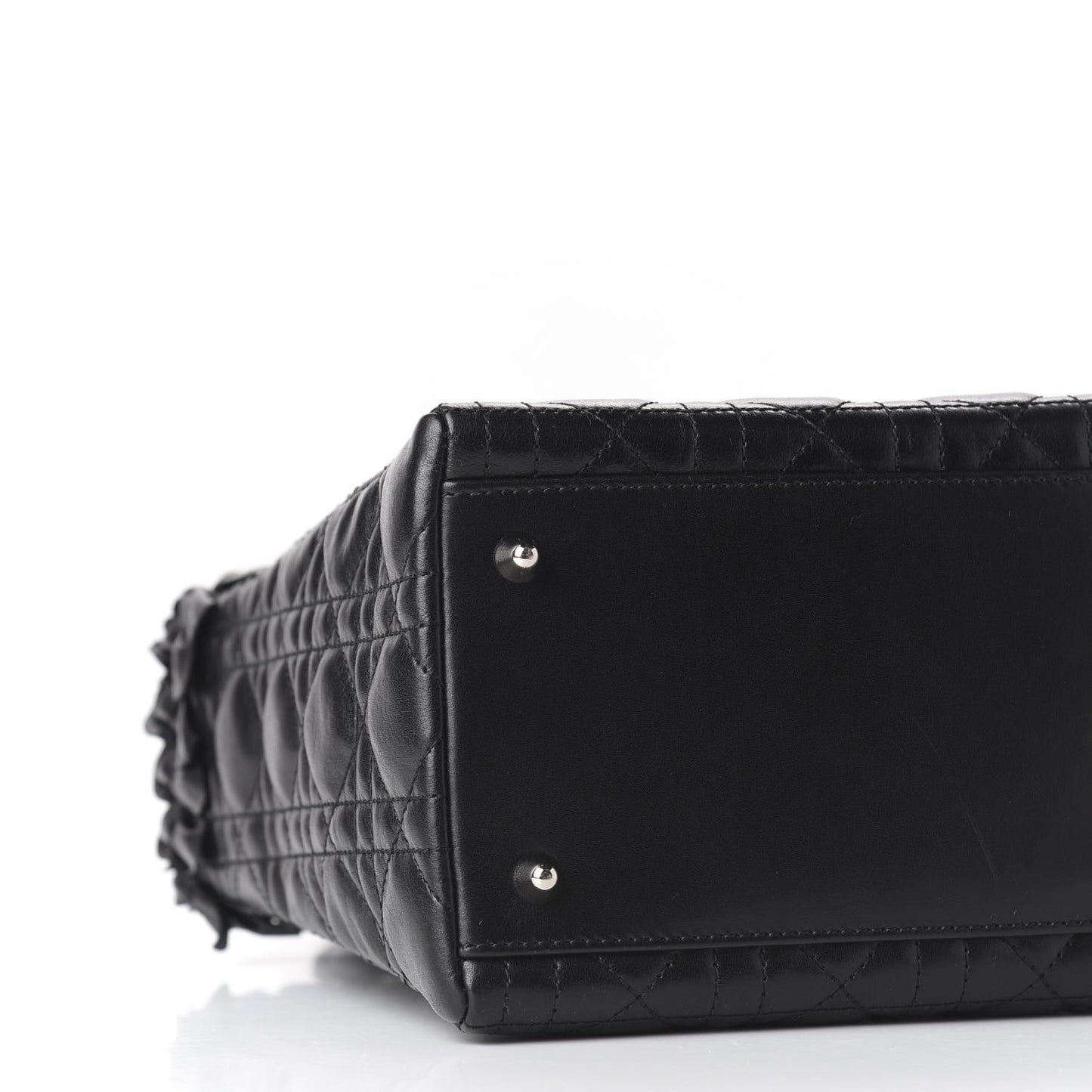 Lambskin Cannage Bow Medium Lady Dior Black