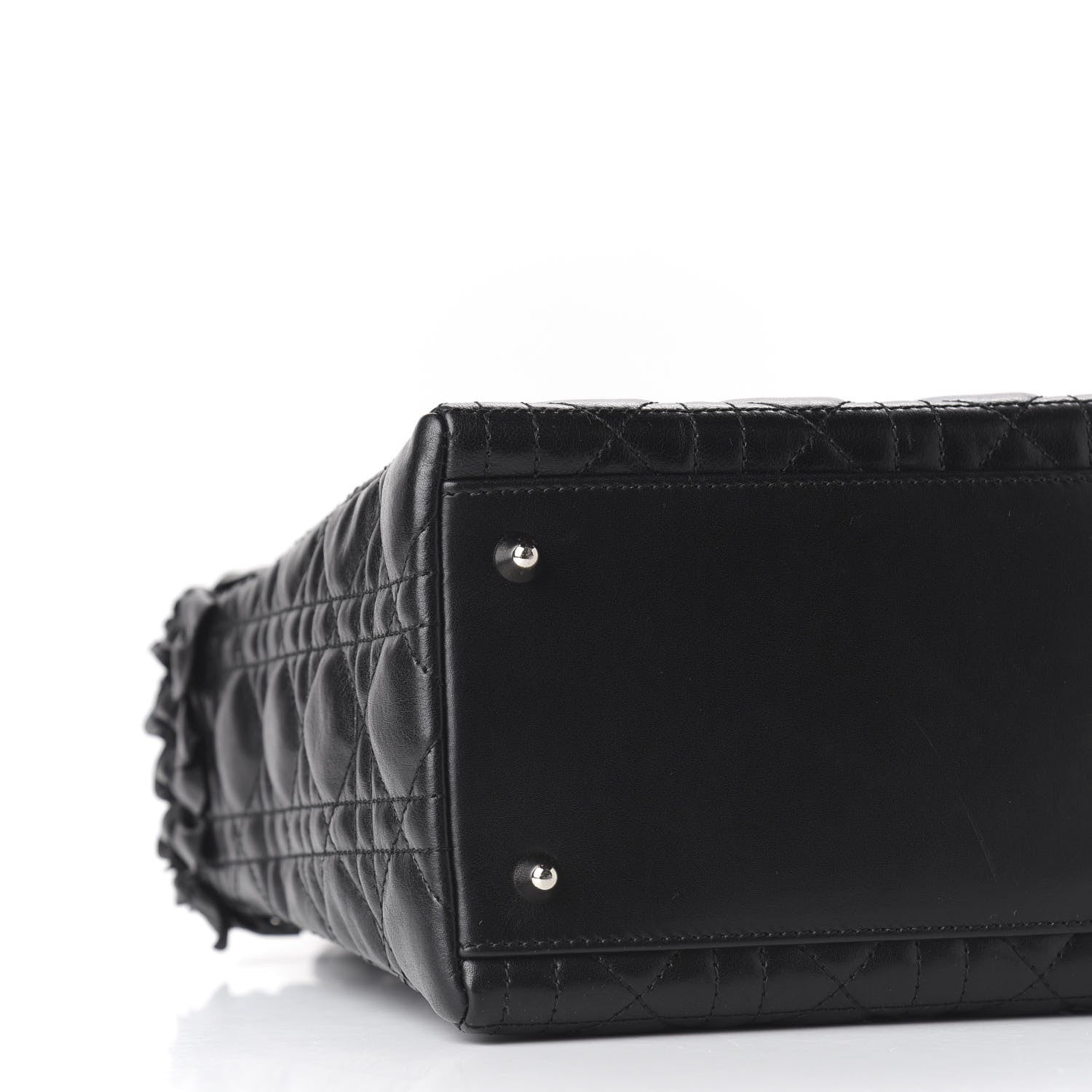 Christian Dior Lambskin Cannage Bow Medium Lady Dior Black 5 of 11