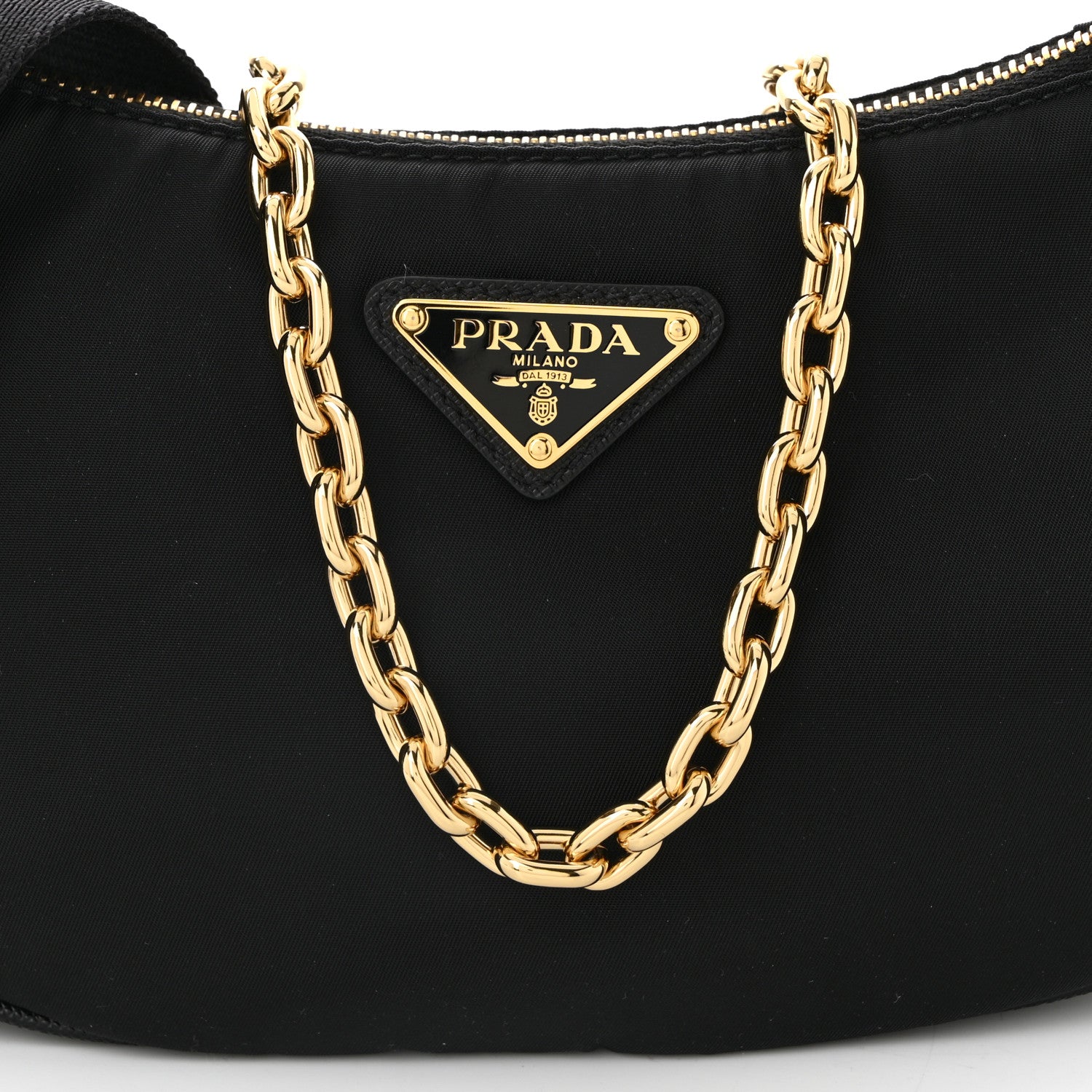Prada Re-Nylon Saffiano Demi-lune Shoulder Bag Black 8 of 10