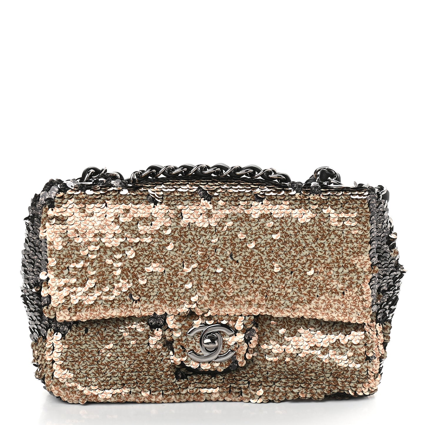 Sequin Single Flap Black