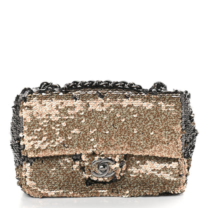 Chanel Sequin Single Flap Black 2 of 11