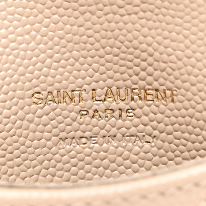 Saint Laurent Monogram Grain de Poudre 5 Fragments Zip Pouch Card Holder Dark Beige 7 of 9