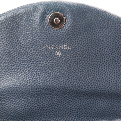 Chanel Caviar Half Moon Wallet On Chain WOC Blue 5 of 9