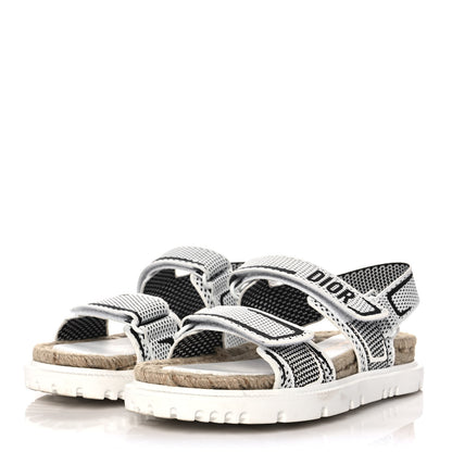 Christian Dior Technical Knit Jute Dioract 10mm Sandals 36 White Black 3 of 7