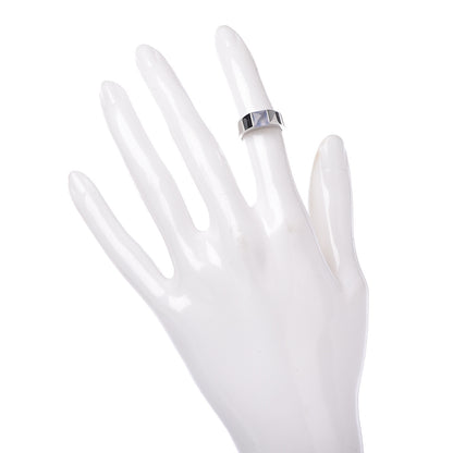 Cartier 18K White Gold Chalcedony Tank Ring 47 4 2 of 5