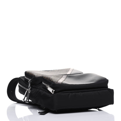 Fendi Glazed Fabric Nylon FF 1974 Diagonal Panelled Backpack Tobacco Moresco Black 3 of 11