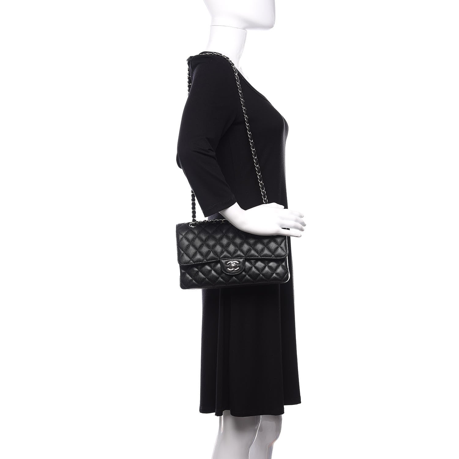 Chanel Caviar Quilted Medium Double Flap Black 3 of 12